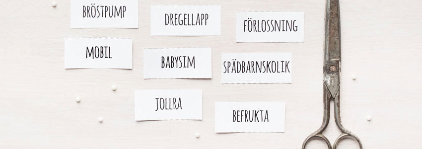 Ordlek med babytema