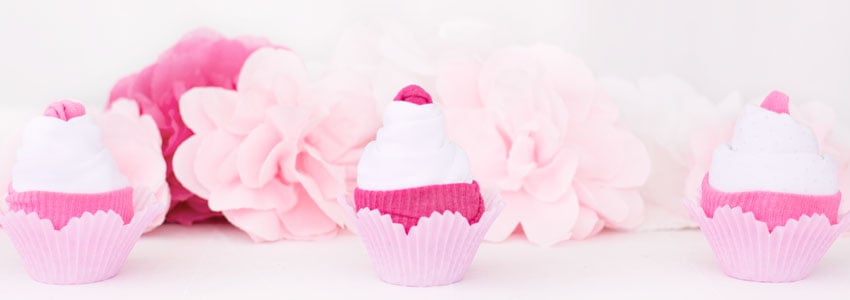 Cupcakes av babykläder