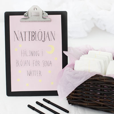 Rolig gästbok till baby shower