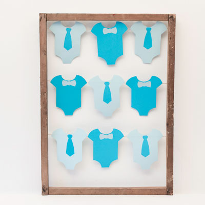 Hängande gästbok med tema baby shower