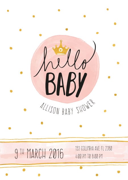 Ladda Ner Baby Shower Inbjudningar Lovpostvikorn Ml