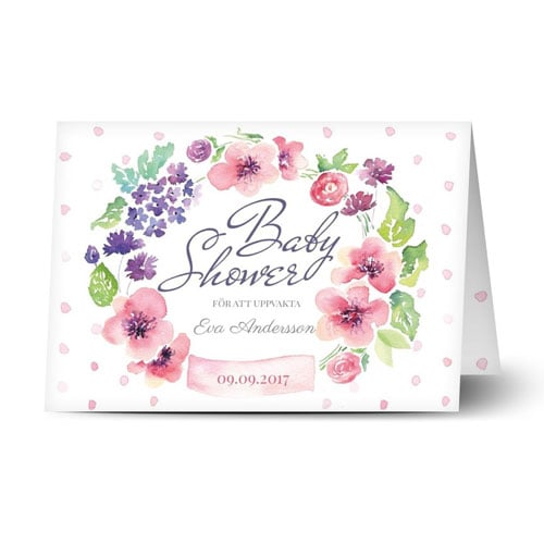 Fint inbjudningskort med blommor