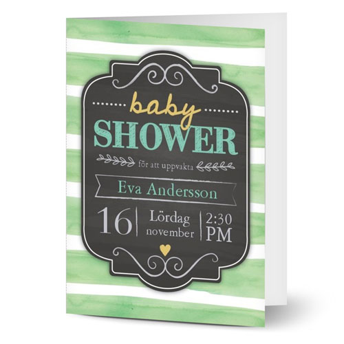 Randigt inbjudningskort till babyshower