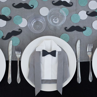 Rolig dukning till baby shower