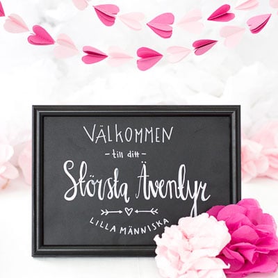Skylt till babyshower