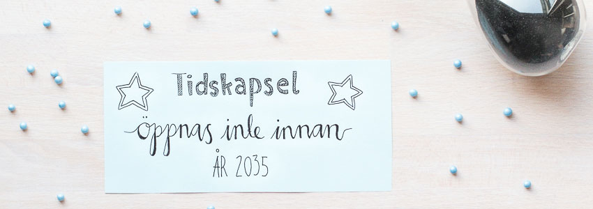 Tidskapsel med meddelande till bebisen