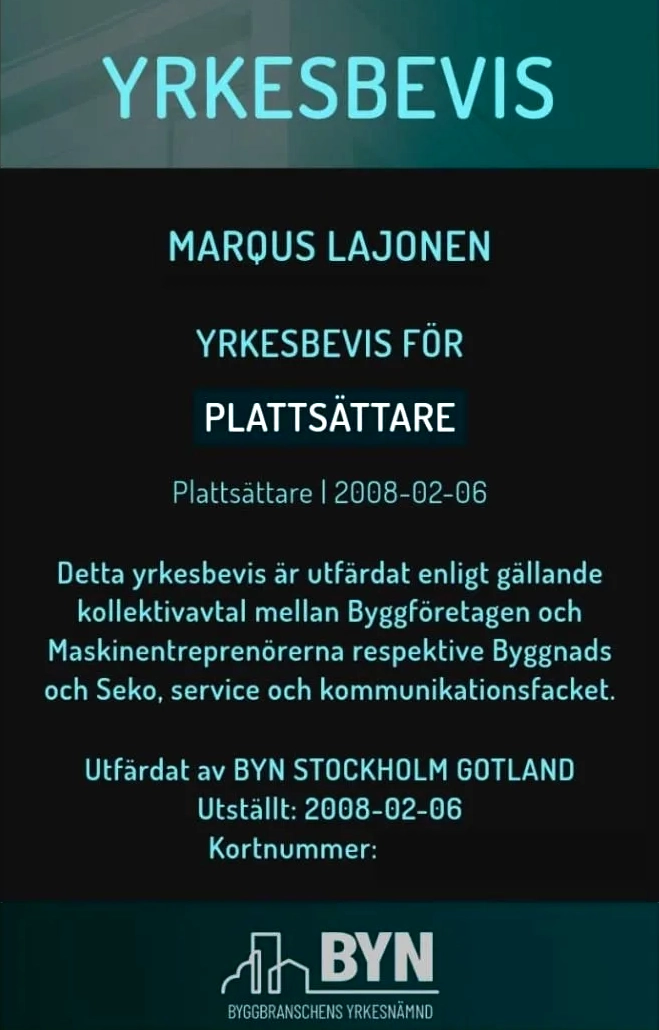 yrkesbevis