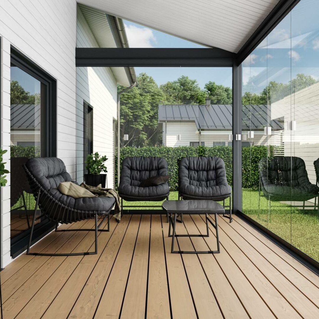 Lumon inglasning för balkong, altan eller terrass