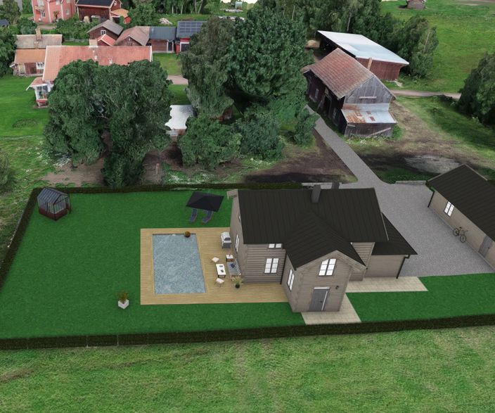 3D visualisering av husby
