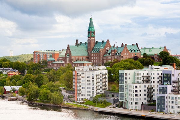 nybyggt bostadsområde i stockholm