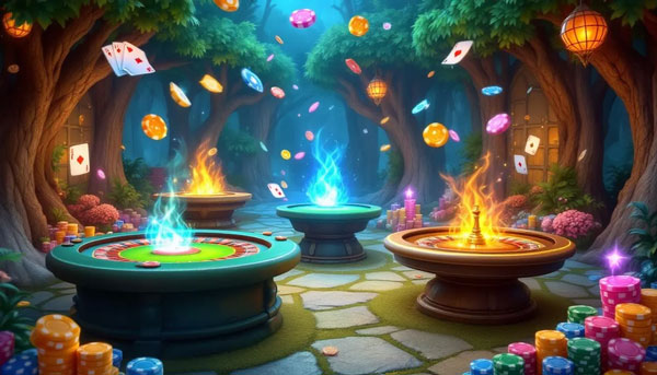 A selection of online casino table games available for free play.