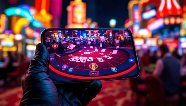 A mobile device displaying a popular blackjack game in action.