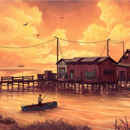 Fishing Village by Caroline Nyman