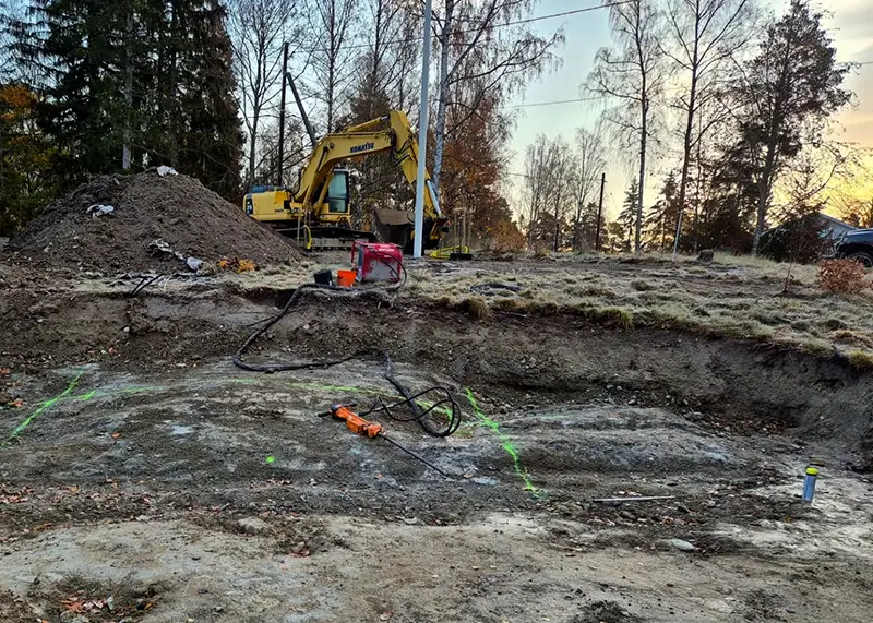 Markarbete i Strängnäs inför byggnation och renovering