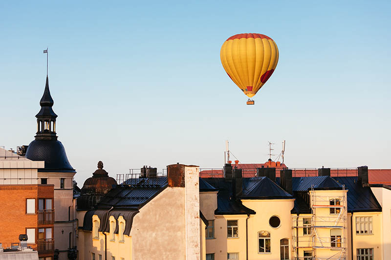luftballong över stockholms takåsar Takmålning Stockholm