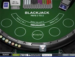 Play blackjack at Betfair Casino
