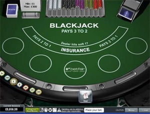 Play blackjack at Betfair Casino