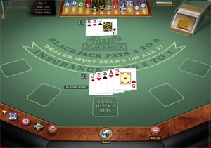 Microgaming Classic Blackjack game