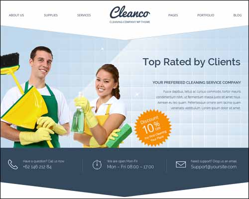 Cleanco wordpress tema städfirma