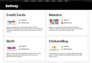 Betway Payment Options